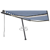 Vidaxl luifel automatique avec led et capteur de vent 450x350 cm blanc bleu