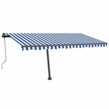 Vidaxl luifel automatique avec led et capteur de vent 450x350 cm blanc bleu