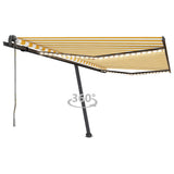 Vidaxl luifel automatique avec led et capteur de vent 450x350 cm blanc jaune