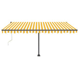 Vidaxl luifel automatique avec led et capteur de vent 450x350 cm blanc jaune