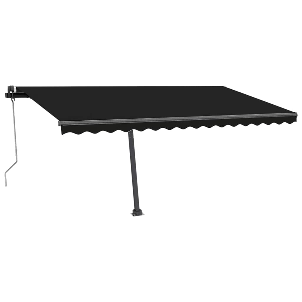 Vidaxl luifel automatique avec led et capteur de vent 450x350 cm anthracite