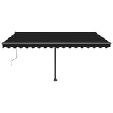 Vidaxl luifel automatique avec led et capteur de vent 450x350 cm anthracite