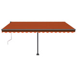 Vidaxl luifel automatique avec capteur de vent LED 450x350 cm brun orange