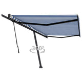 Vidaxl Luifel détaché étend manuellement 500x350 cm bleu et blanc