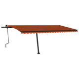 Vidaxl Luifel extensible manuellement avec LED 500x350 cm orange et marron