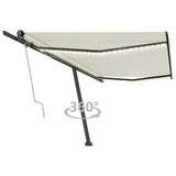 Vidaxl Luifel Automatique avec led et capteur de vent 500x350 cm couleur crème