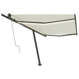 Vidaxl Luifel Automatique avec led et capteur de vent 500x350 cm couleur crème