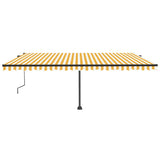 Vidaxl luifel automatique avec led et capteur de vent 500x350 cm blanc jaune