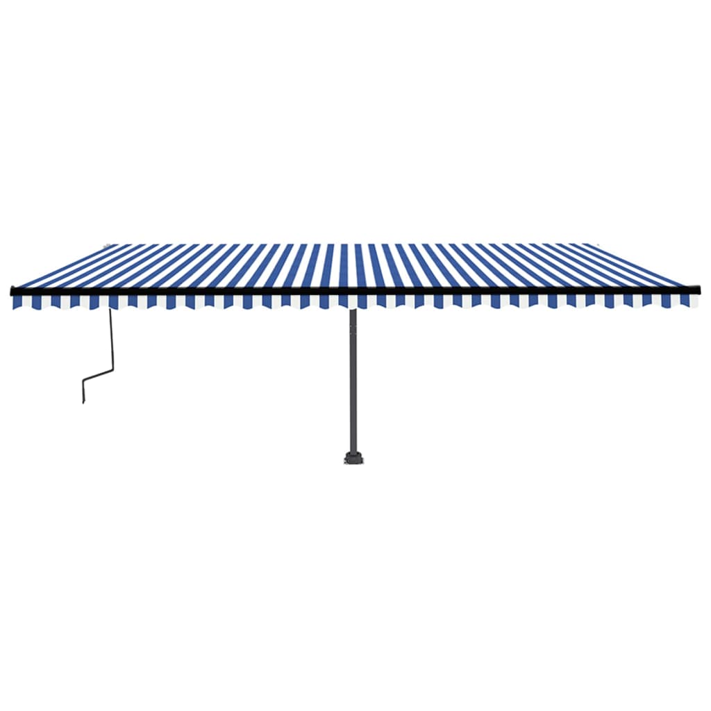 Vidaxl Luifel détaché étend manuellement 600x350 cm bleu et blanc