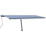 Vidaxl Luifel extensible manuellement avec LED 600x350 cm bleu et blanc