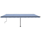 Vidaxl Luifel extensible manuellement avec LED 600x350 cm bleu et blanc