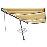 Vidaxl luifel extensible manuellement avec LED 600x350 cm jaune et blanc