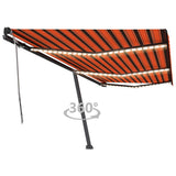 Vidaxl Luifel extensible manuellement avec LED 600x350 cm orange et marron