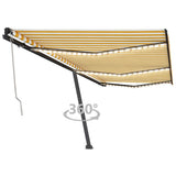 Vidaxl Luifel automatique avec led et capteur de vent 600x350 cm jaune et blanc