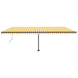 Vidaxl Luifel automatique avec led et capteur de vent 600x350 cm jaune et blanc