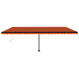 Vidaxl Luifel Automatique avec capteur de vent LED 600x350 cm Brun orange