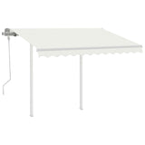 Vidaxl luifel extensible manuellement avec des poteaux 3x2,5 m crème -colored