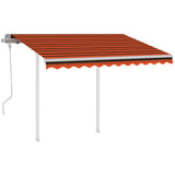 Vidaxl Luifel extensible manuellement avec des poteaux 3x2,5 m orange et brun