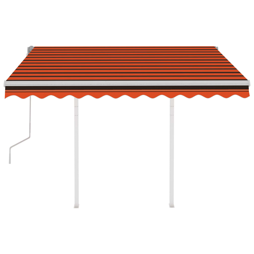 Vidaxl Luifel extensible manuellement avec des poteaux 3x2,5 m orange et brun