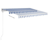 Vidaxl luifel extensible manuellement avec LED 3x2,5 m bleu et blanc