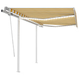 Vidaxl luifel extensible manuellement avec LED 3x2,5 m jaune et blanc