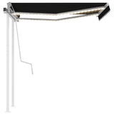 Vidaxl Luifel extensible manuellement avec un LED 3x2,5 M anthracite -colored