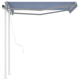 Vidaxl Luifel a automatiquement extensible avec des poteaux 3x2,5 m bleu et blanc