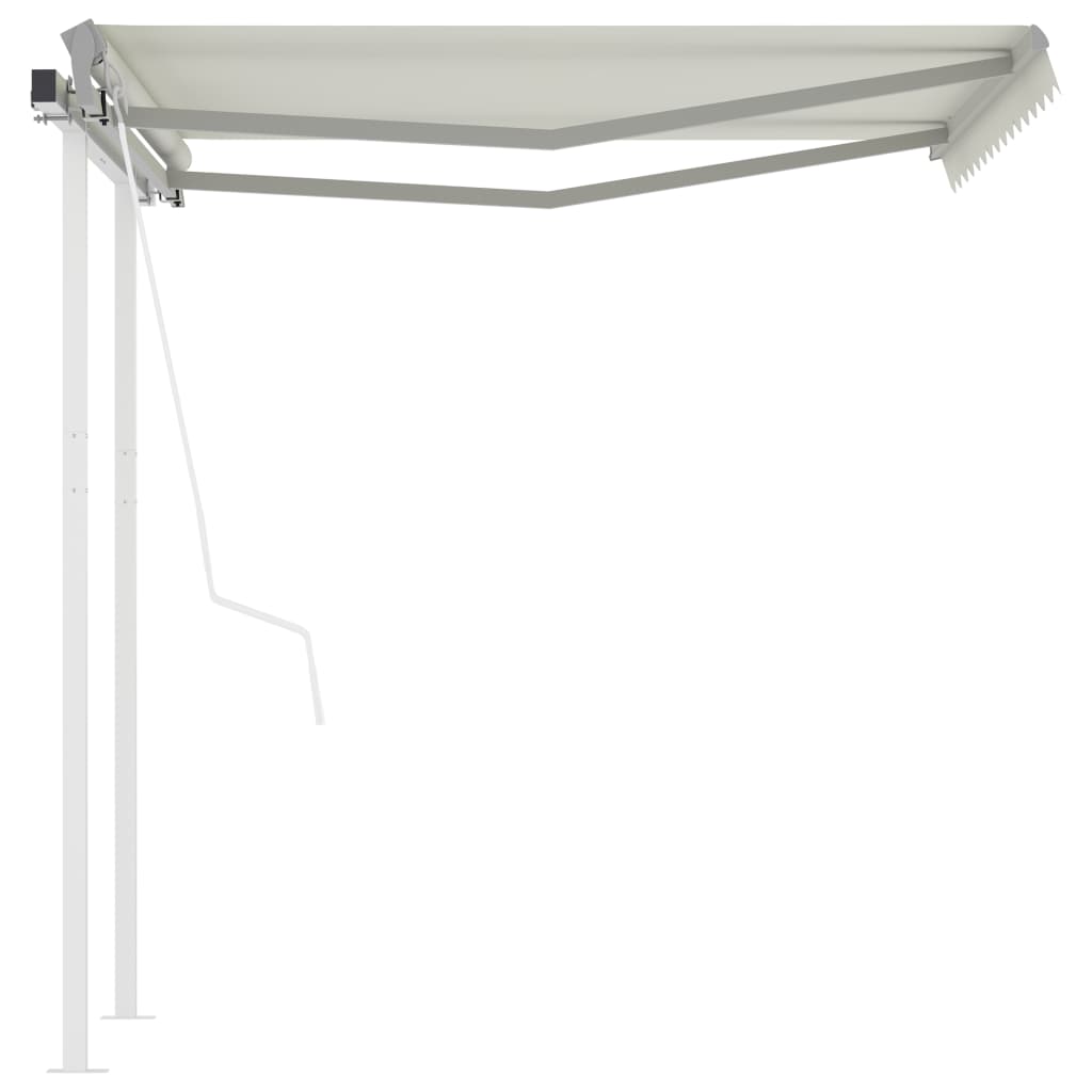 Vidaxl Luifel a automatiquement extensible avec des poteaux 3x2,5 M CRAME -COLORES