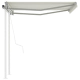 Vidaxl Luifel a automatiquement extensible avec des poteaux 3x2,5 M CRAME -COLORES