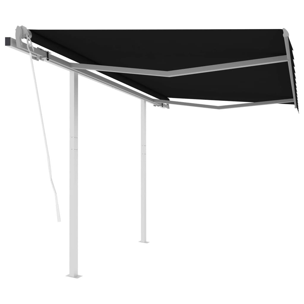 Vidaxl Luifel a automatiquement extensible avec des poteaux de couleur anthracite de 3x2,5 m
