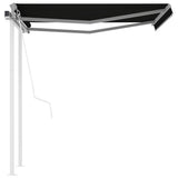Vidaxl Luifel a automatiquement extensible avec des poteaux de couleur anthracite de 3x2,5 m