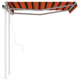 Vidaxl Luifel a automatiquement extensible avec des poteaux 3x2,5 m orange brun