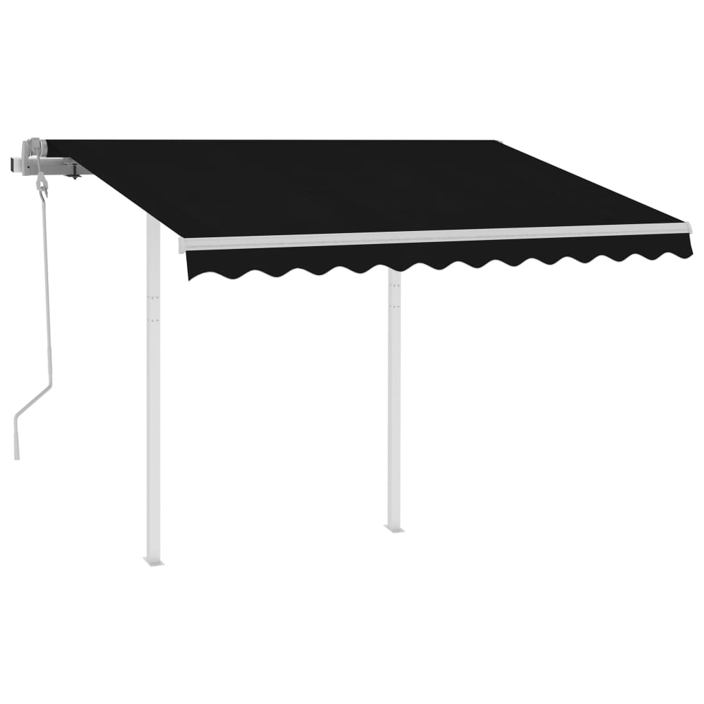 Vidaxl Luifel extensible manuellement avec des poteaux de couleur anthracite de 3,5 x 2,5 m