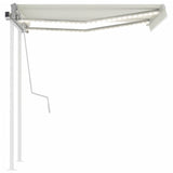Vidaxl Luifel extensible manuellement avec LED 3,5x2,5 m crème -colored
