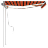 Vidaxl Luifel extensible manuellement avec LED 3,5 x 2,5 m d'orange et brun