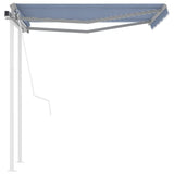 Vidaxl Luifel a automatiquement extensible avec des poteaux de 3,5 x 2,5 m bleu et blanc