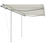 Vidaxl Luifel est automatiquement extensible avec des poteaux de 3,5x2,5 M CRAME -COLORES