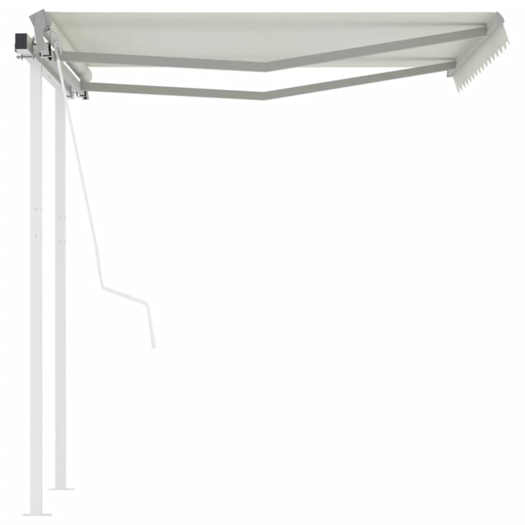Vidaxl Luifel est automatiquement extensible avec des poteaux de 3,5x2,5 M CRAME -COLORES
