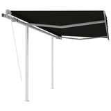 Vidaxl Luifel est automatiquement extensible avec des poteaux de 3,5 x 2,5 m anthracite