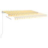 Vidaxl Luifel automatique avec led et capteur de vent 3,5x2,5 m jaune et blanc