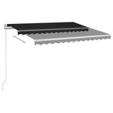 Vidaxl luifel automatique avec led et capteur de vent 3,5x2,5 m anthracite