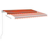 Vidaxl luifel automatique avec led et capteur de vent 3,5x2,5 m brun orange
