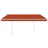 Vidaxl luifel extensible manuellement avec des poteaux 4x3 m orange et brun