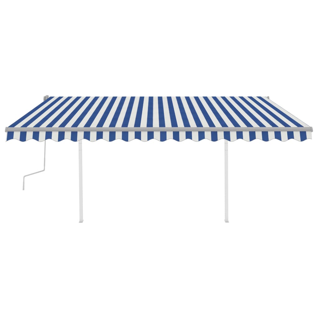 Vidaxl luifel extensible manuellement avec LED 4x3 m bleu et blanc