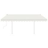 Vidaxl Luifel extensible manuellement avec LED 4x3 M Cream -Colored