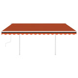Vidaxl luifel extensible manuellement avec LED 4x3 m orange et marron