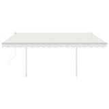 Vidaxl Luifel a automatiquement extensible avec des poteaux 4x3 M Cream -Colored