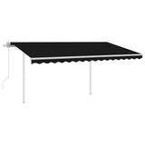 Vidaxl Luifel a automatiquement extensible avec des poteaux 4x3 m anthracite -colored