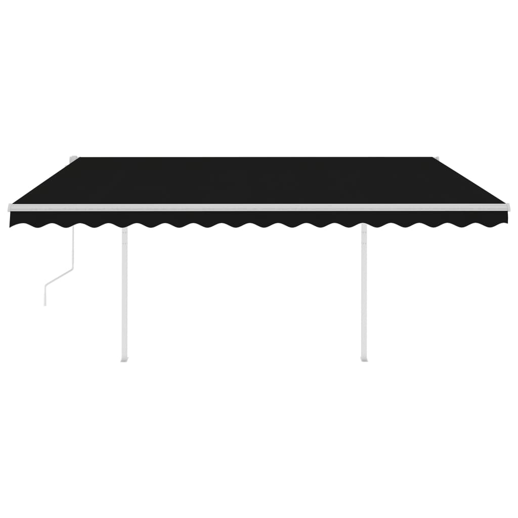 Vidaxl Luifel a automatiquement extensible avec des poteaux 4x3 m anthracite -colored