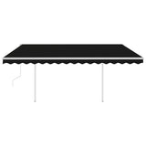 Vidaxl Luifel a automatiquement extensible avec des poteaux 4x3 m anthracite -colored